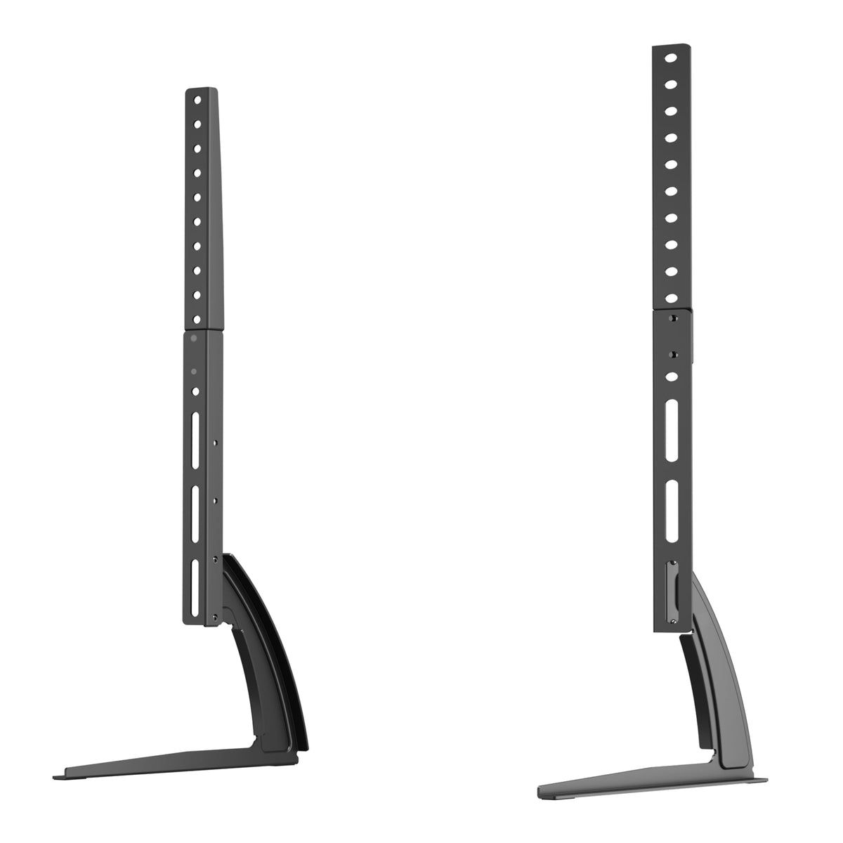 BONTEC Universal Table Desk TV Stand, 22-65 Inch, Height Adjustable, 50 kg, Max VESA 800x400 mm, pedestal base, replacement design, space saving, LCD LED screens, easy assembly, living rooms, black