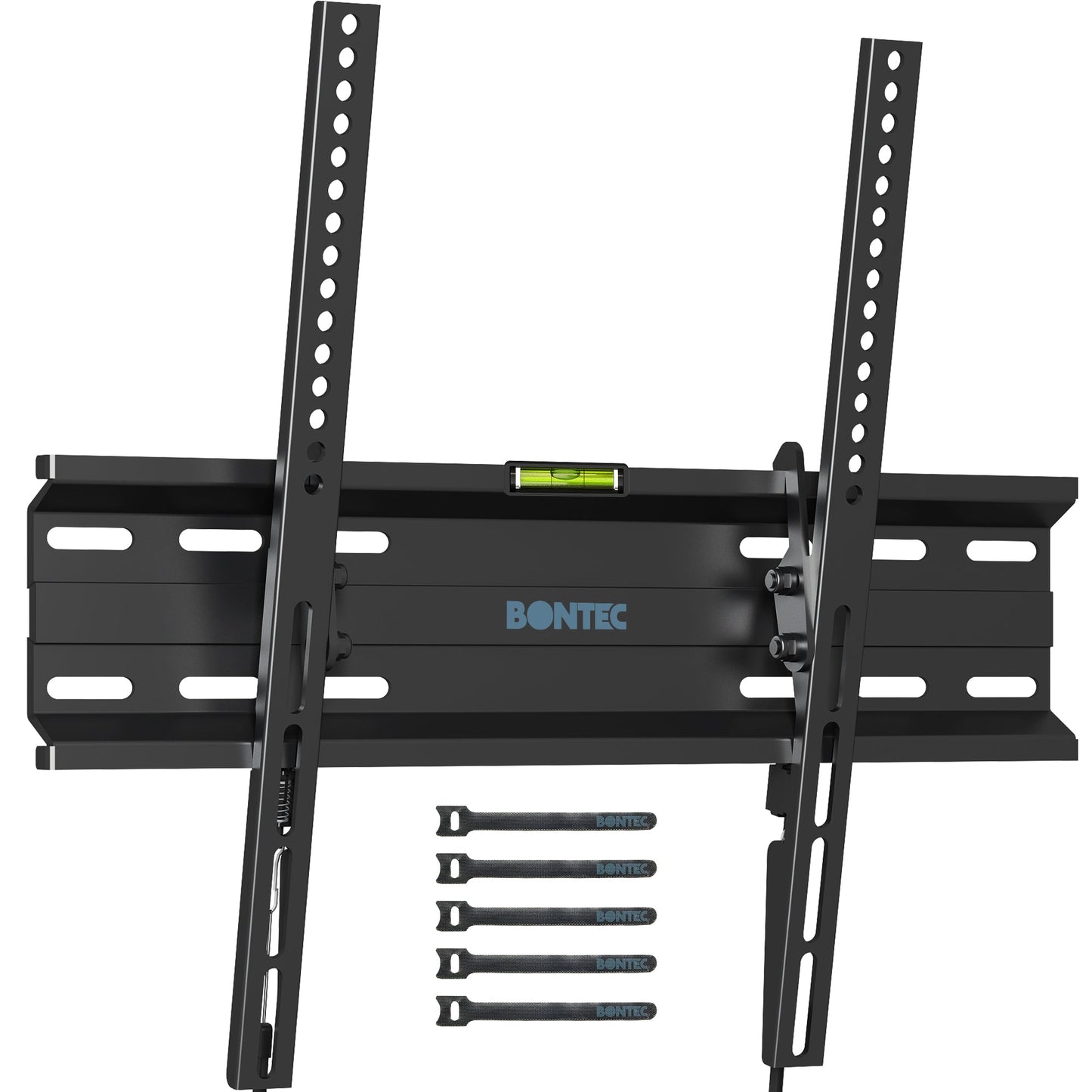 BONTEC Ultra Slim TV Wall Bracket, Tilting TV Wall Mount for 23-60 Inch Flat and Curved TVs, Low Profile Wall Mount 30mm from Wall, Universal TV Mount Holds 45kg, Max VESA 400x400mm, Secure Lock