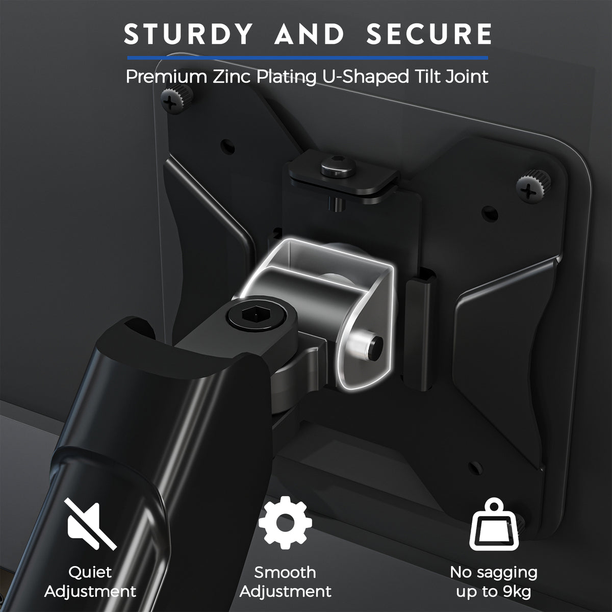 BONTEC Dual Monitor Stand, Adjustable Gas Spring Arms Monitor Desk Mount for 13-32 Inch Screens, VESA 75 & 100mm, 9KG Max Load, C Clamp, Grommet Base, Tilt, Swivel, 360° Rotation, Ergonomic Design