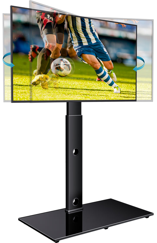 BONTEC TV Floor Stand for 30-70 Inch LED LCD OLED Flat Curved TVs, Height Adjustable Tall Swivel Standing TV Stand, Universal Freestanding Floor Standing TV Stand Base up to 40kg, Max VESA 600x400mm