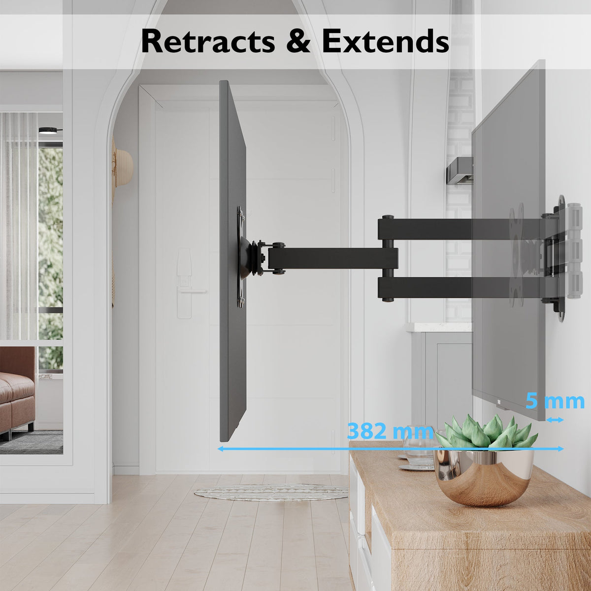 BONTEC Full Motion Articulating TV Wall Mount Bracket for 13''-30'' LCD LED TVs, Tilts Swivels Extends Rotates, VESA 75x75mm/100x100mm, Holds up to 15kg
