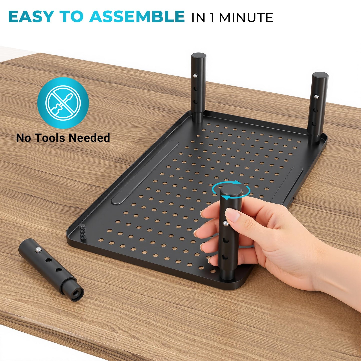 BONTEC Metal Monitor Stand, Adjustable Height Riser for Desk, Ergonomic 3-Level Desk Organizer with Cable Management, Laptop & Computer Monitor Stand up to 20KG, 2 Pack