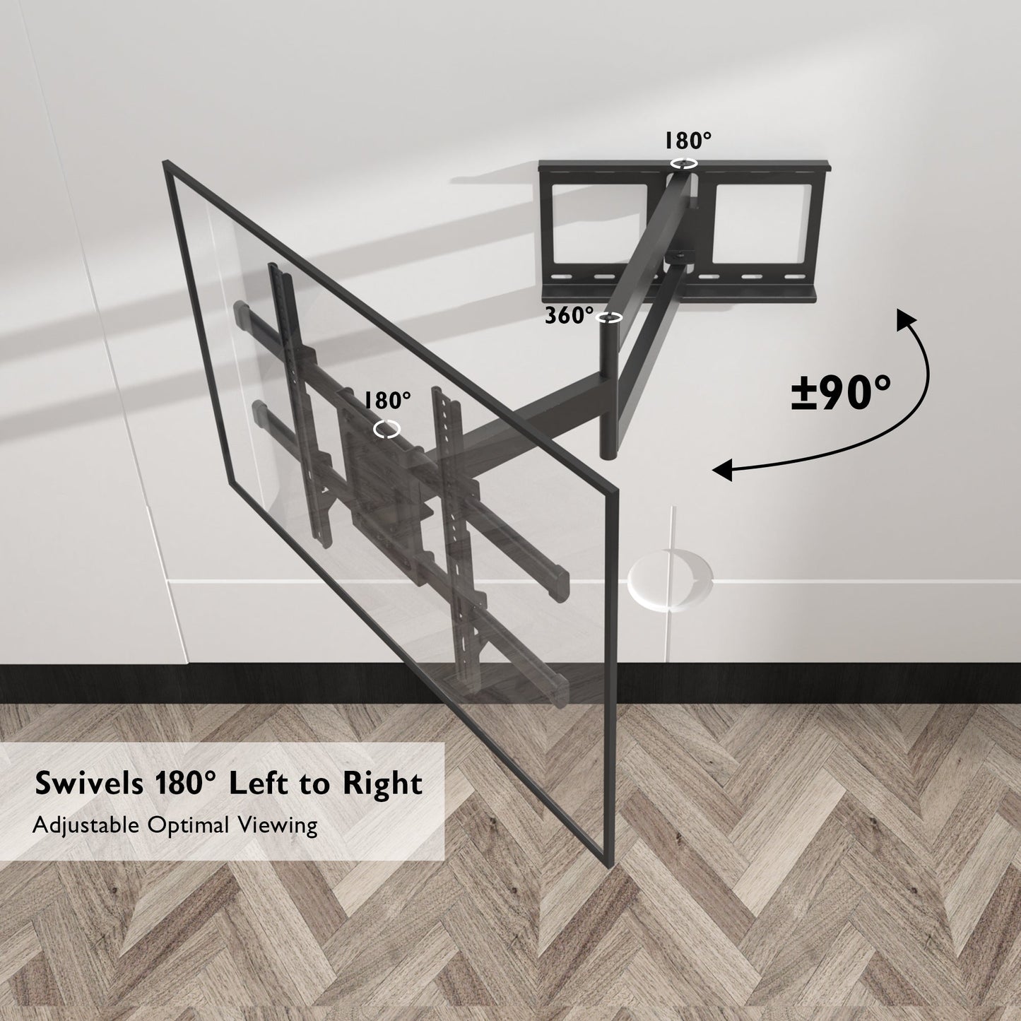 BONTEC TV Wall Bracket, Extra Long Articulating Arm for 32-75 Inch TVs, Full Motion TV Wall Mount, Tilt, Swivel, Rotate, Universal Wall Mount, Up to 60 kg, Max VESA 600x400mm, Space Saving
