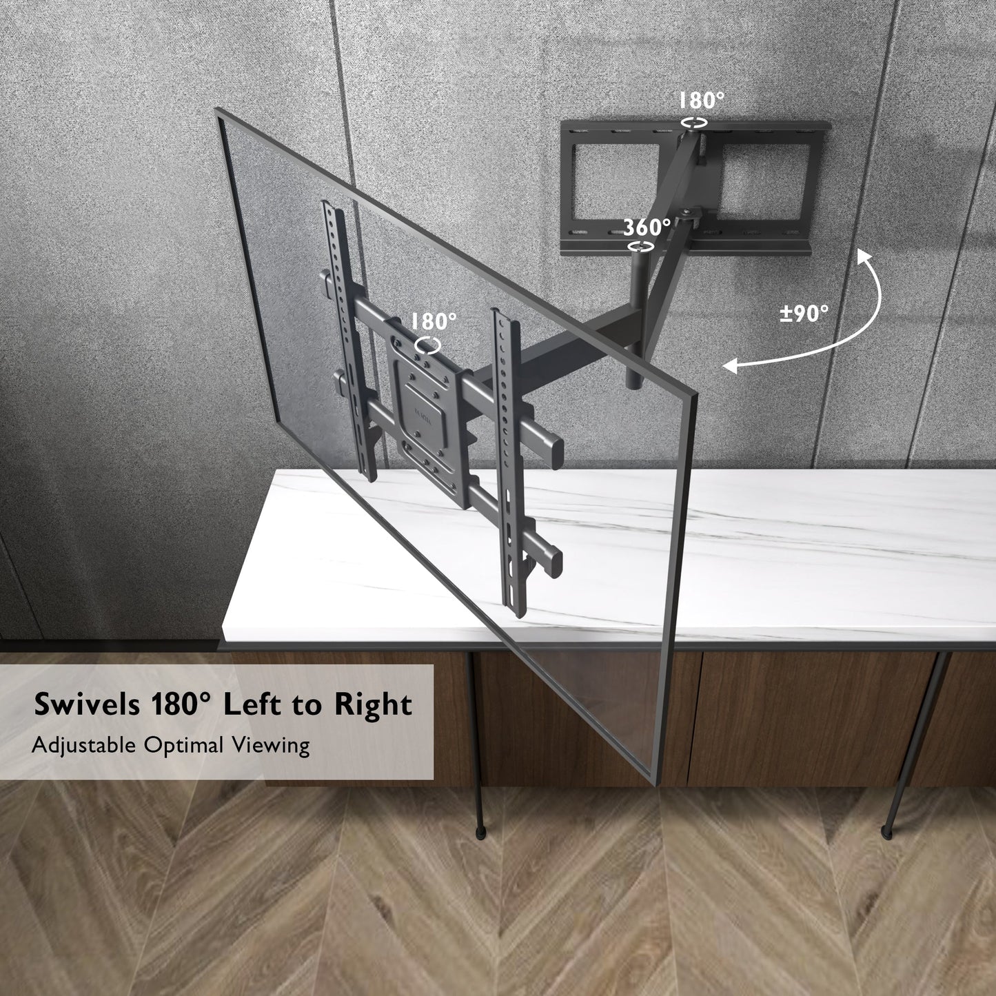 BONTEC TV Wall Bracket, Universal TV Wall Mount for 32-70 Inch, Extra Long Articulated Arm 850mm, Tilt Swivel Rotate Full Motion, VESA Wall Mount Max 400x400mm, 60kg Load