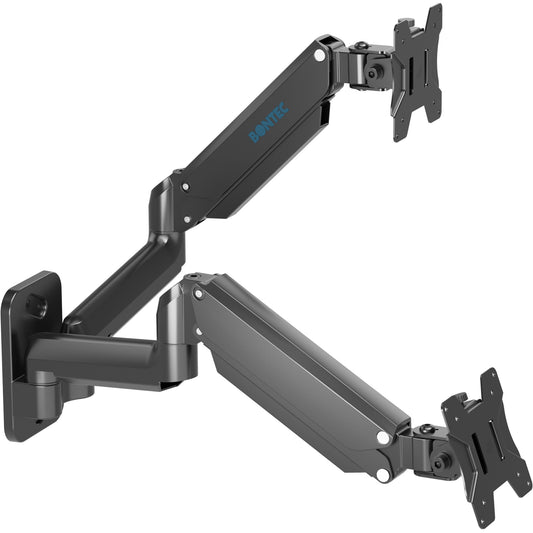 BONTEC Monitor Wall Mount Bracket for 13-32" Screens, Gas Spring Adjustable Monitor Arm, Height Adjustable, Tilt, Swivel & Rotate, VESA 75x75, 100x100mm, Holds up to 9KG, Heavy Duty, Ergonomic Design