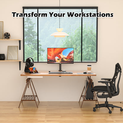 BONTEC  Single Monitor Arm Desk Mount for 13-32 Inch Screens, Height Adjustable, Tilt, Swivel, 360° Rotation, Steel VESA Mount up to 10kg, Fits 75x75/100x100mm, Ergonomic, Space-Saving, Durable Design