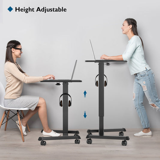 BONTEC 65 × 45cm Mobile Standing Desk with 4 Rolling Castors