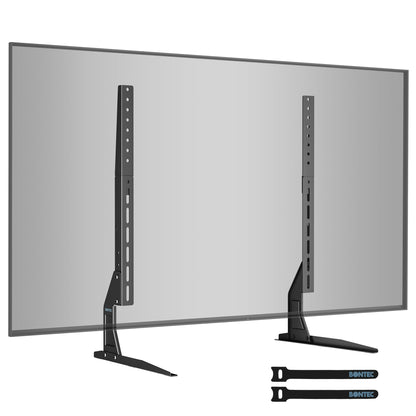BONTEC Universal Table Top TV Stand Pedestal for 22-65 inch LCD/LED/OLED/Plasma TVs, Replacement TV Stand Legs for Screen Monitor Riser, Securely Holds 50KG & Max.VESA 800x400mm